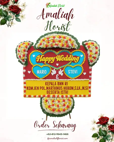 Papan Bunga Pernikahan Air Gegas